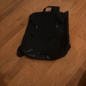 Sleek Black Backpack with Logo